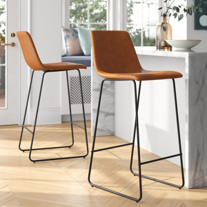 Liekele Commercial Grade LeatherSoft Upholstered Bar & Counter Stools