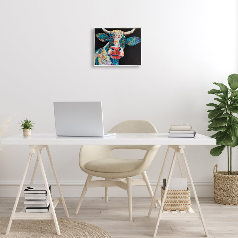 "Paisley" vache, art mural par Cat Thurman Designs