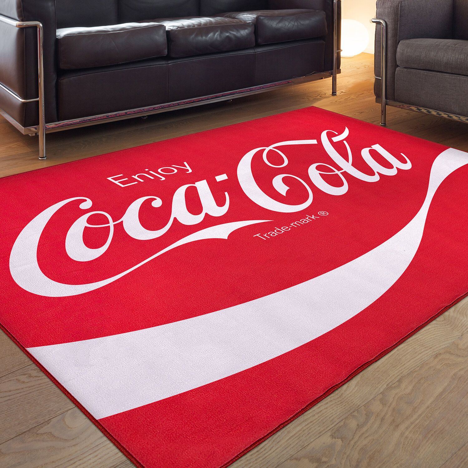 Coca Cola Rug, Gray Rug, Rugs for Living Room, Personalized