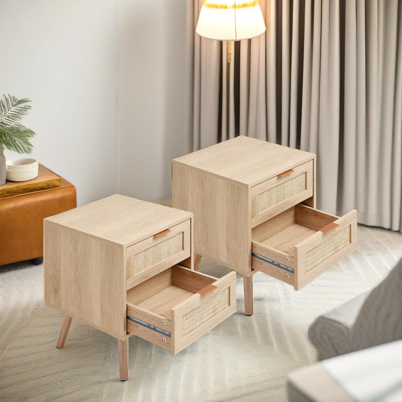 Mory Bedside Table with Storage Drawers End Side Tables Living Room
