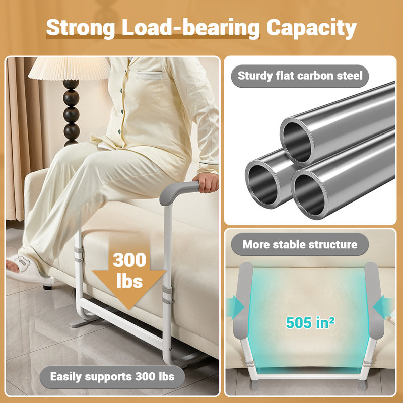 Elderly Standing Assist Device, 300LB Capacity Mobility Aid, Adjustable Height Bed Chair Riser Aid with Non-Slip Base, Waterproof Design, Couch Stand Assist for Elderly, Seniors, Disabled, Pregnant