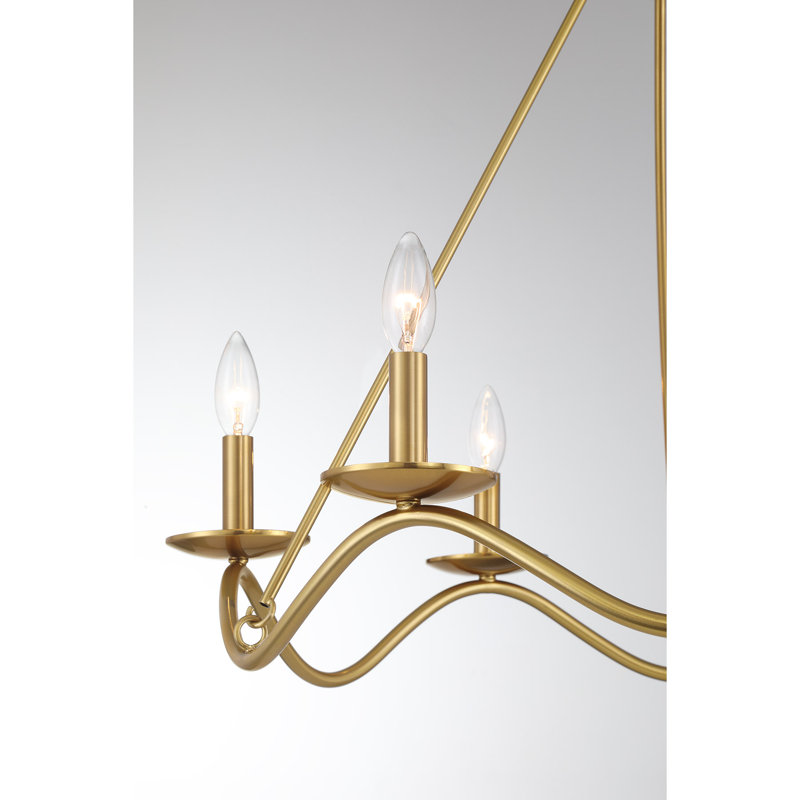 Lustre 6 lumières Moayad, Laiton naturel