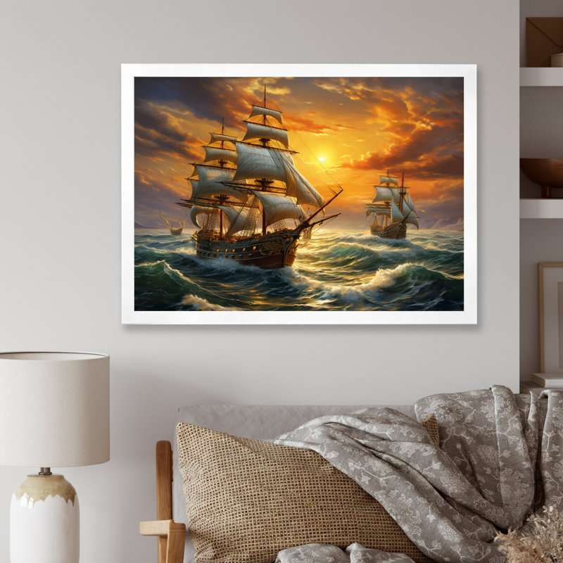 Boat Majestic Mariners II - Imprimé, H 12 po x l 20 po, Cadre photo argenté