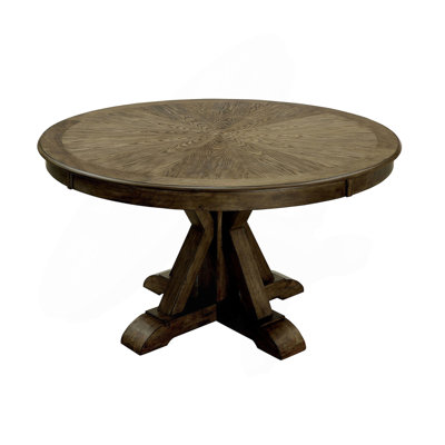 Table de salle à manger ronde exquise avec finition chêne clair pour une expérience culinaire élégante