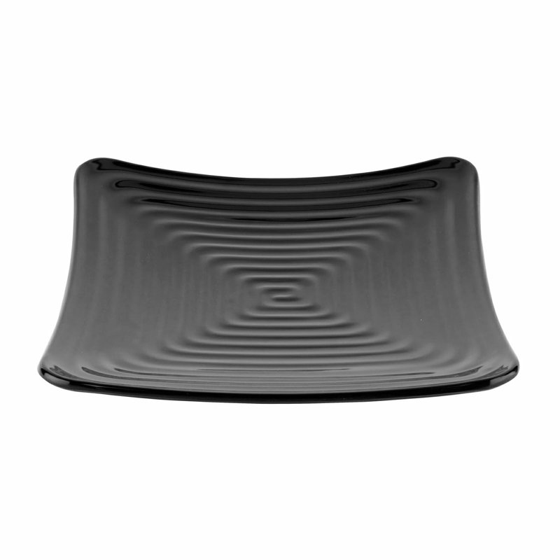 Assiette à pain carrée texturée en mélamine GET, 7,25 po, Noir
