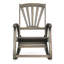 Chaise berçante grise en bois avec repose-pieds-138915523