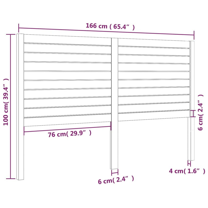 Jamael Solid Wood Headboard, Brown, 166 x 100 cm