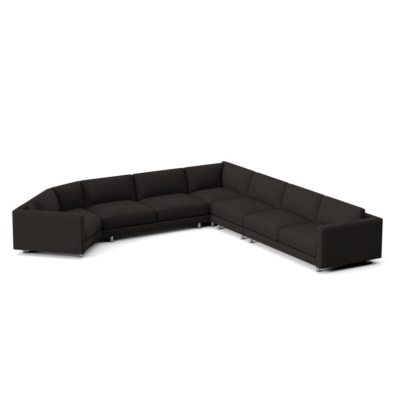 Avanni Patio Sectional with Sunbrella Cushions, Silver, Light Grey Vinyl 6503-010