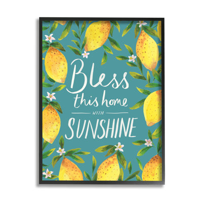 «Bless This Home with Sunshine Expression Spring Lemons» par Heather McLaughlin - Art textuel