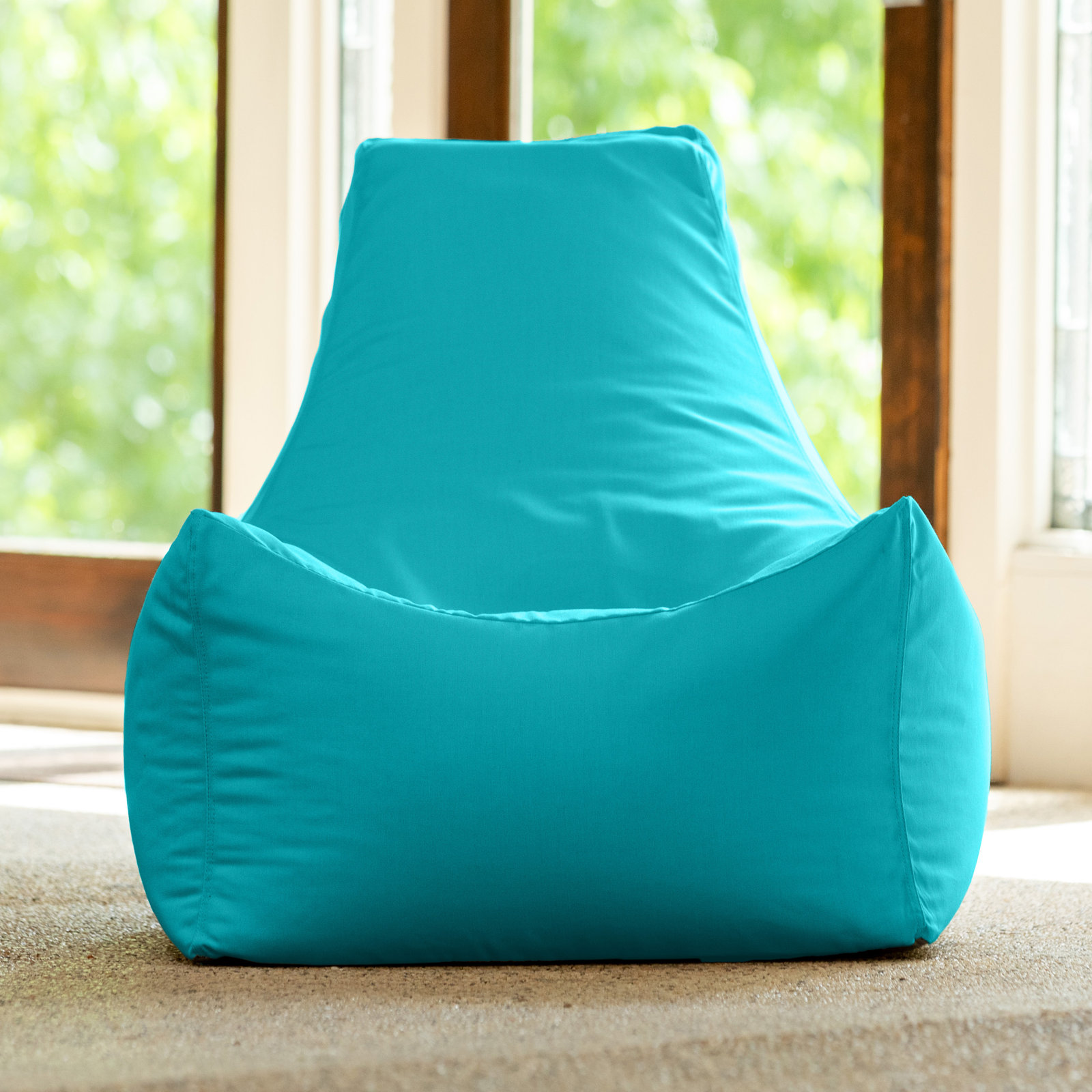Juniper Outdoor Bean Bag Chair, Cancun Blue Sunbrella®