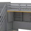 Lit simple superposé au dessus d'un lit double avec escalier de rangement, garde-robe, USB et système d'éclairage-1792833402