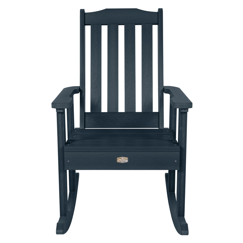 Chaise berçante d'extérieur en plastique, Bleu fédéral