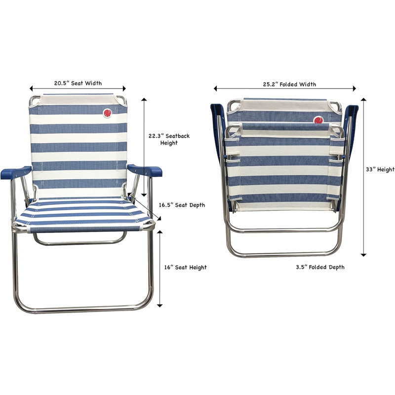 Chaise de plage pliante avec coussins Shellisa
