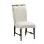 Ensemble de 2 chaises d'appoint Lecy, plateau exposé, polyester ivoire cannelé, brun