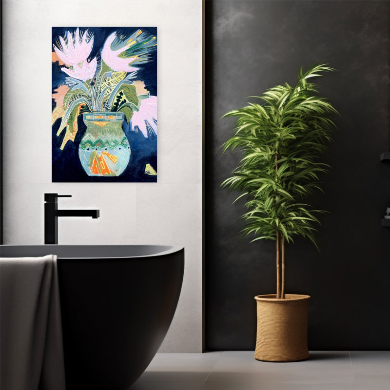 Contemporary Art Classic Contemporary Modern Flower Wall Art by Sarah Fitzgerald - Wrapped Canvas Print