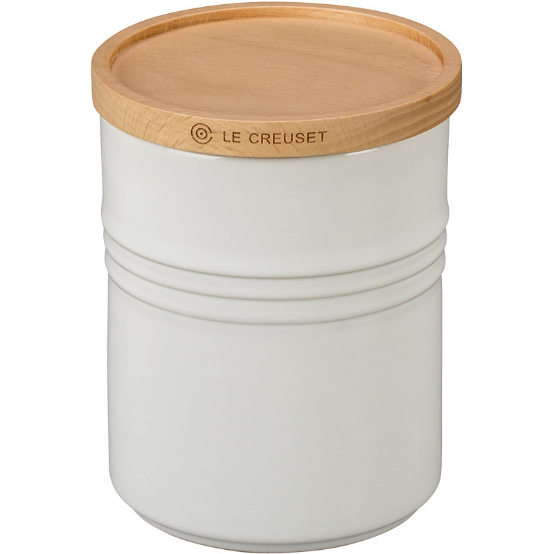 Metallics Kitchen Canister, White, 2.5" H x 5.5" W x 5.5" D