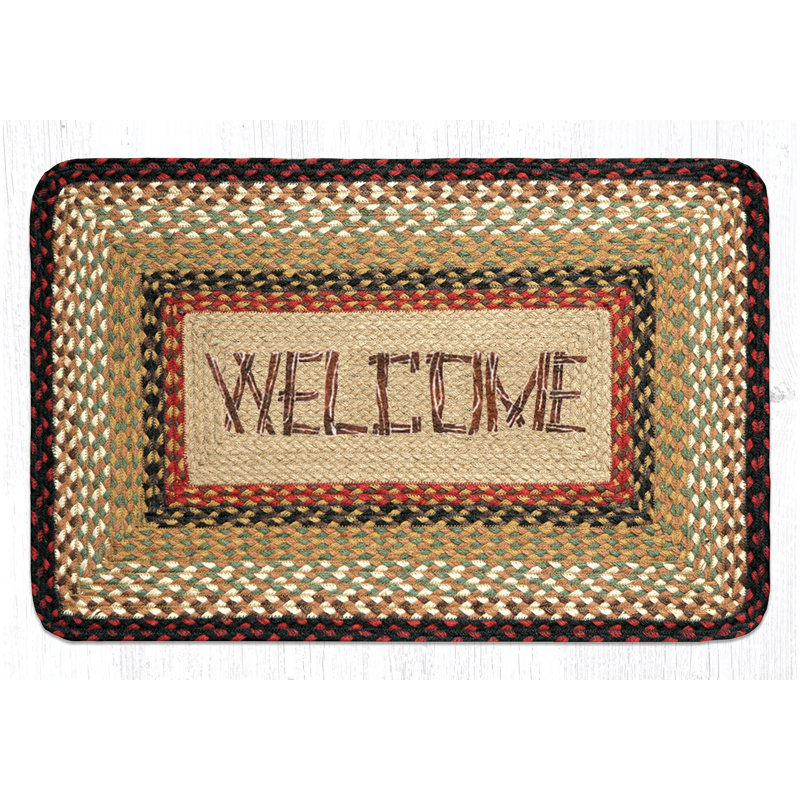  Tapis d'entrée en jute Welcome Oblong