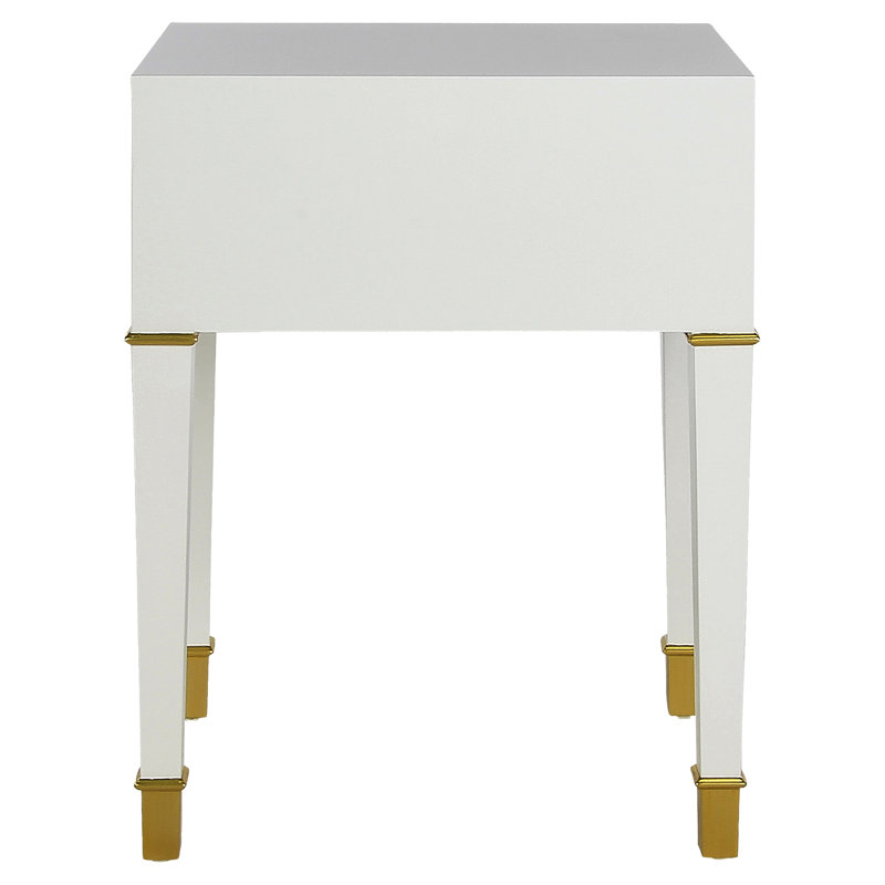 Kayce 2 - Drawer Solid Wood Nightstand in Lacquer White