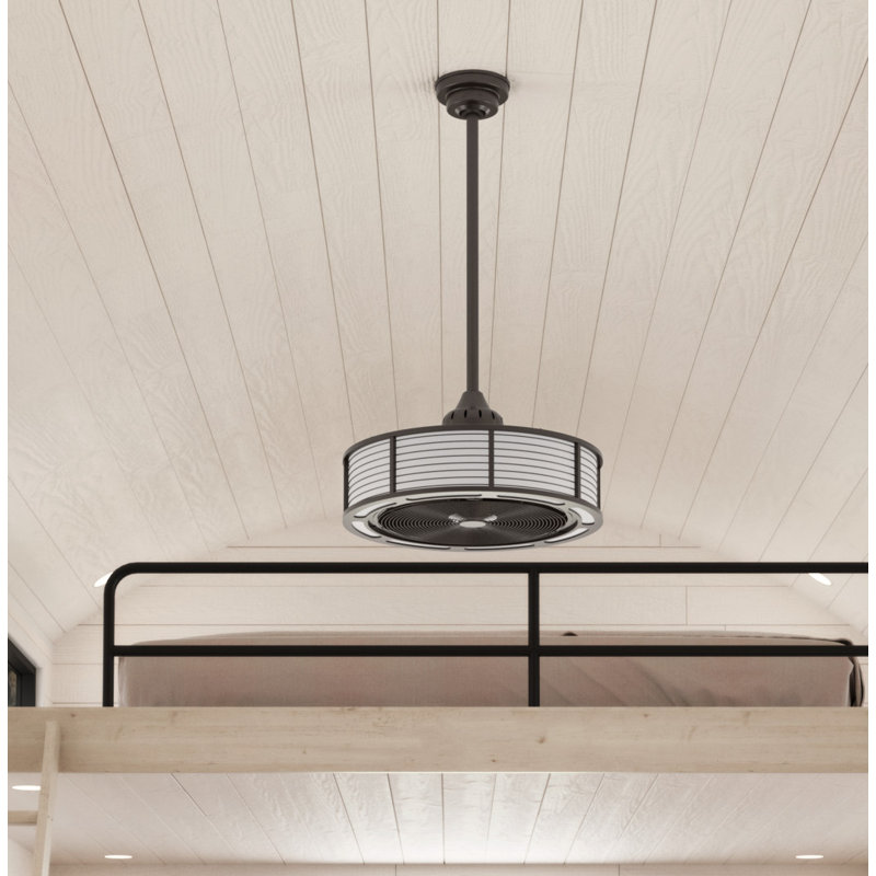 Tunley 22" Brushed Nickel LED Ceiling Fan with Wall Control