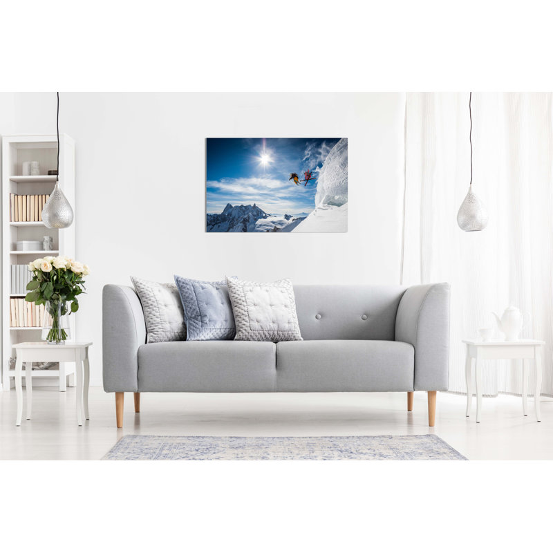 Free Style Skiing Over Glaciers - Wrapped Canvas Print, 61cm H x 91cm W