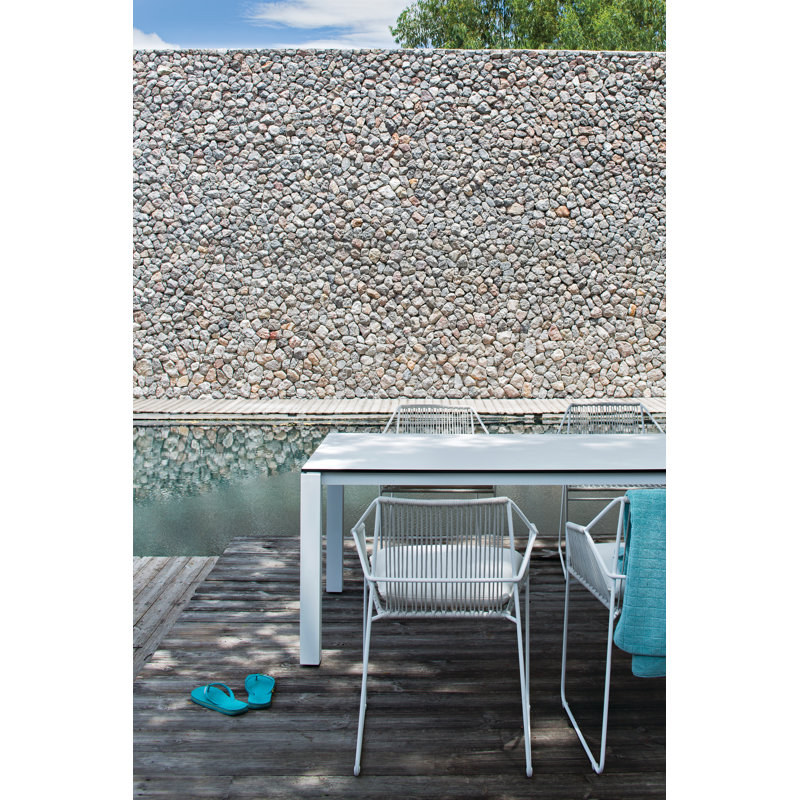 Machar Outdoor Dining Table, White, 39.38" W x 94.5" L x 29.5" H, White