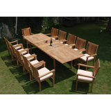 Mallorca Outdoor 13 - Piece Teak Dining Set