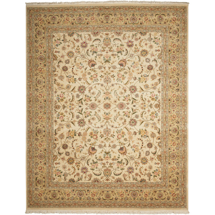 Tapis beige fait à la main Bilbrey