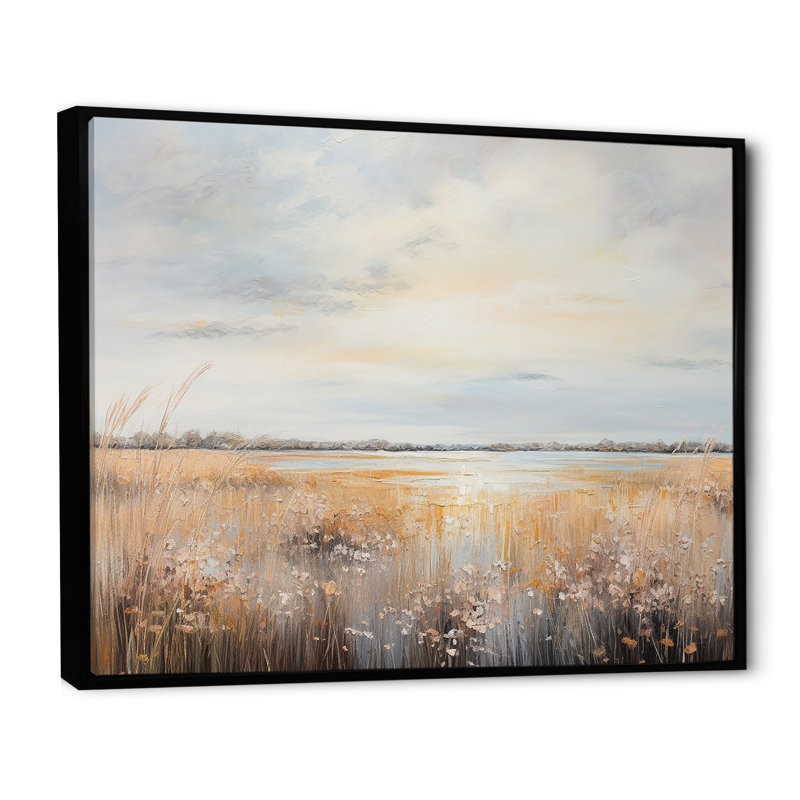 «Prairies Charm liquide Art Majestic Grasslands III», reproduction sur toile, Cadre flottant noir, 12" H x 20" W
