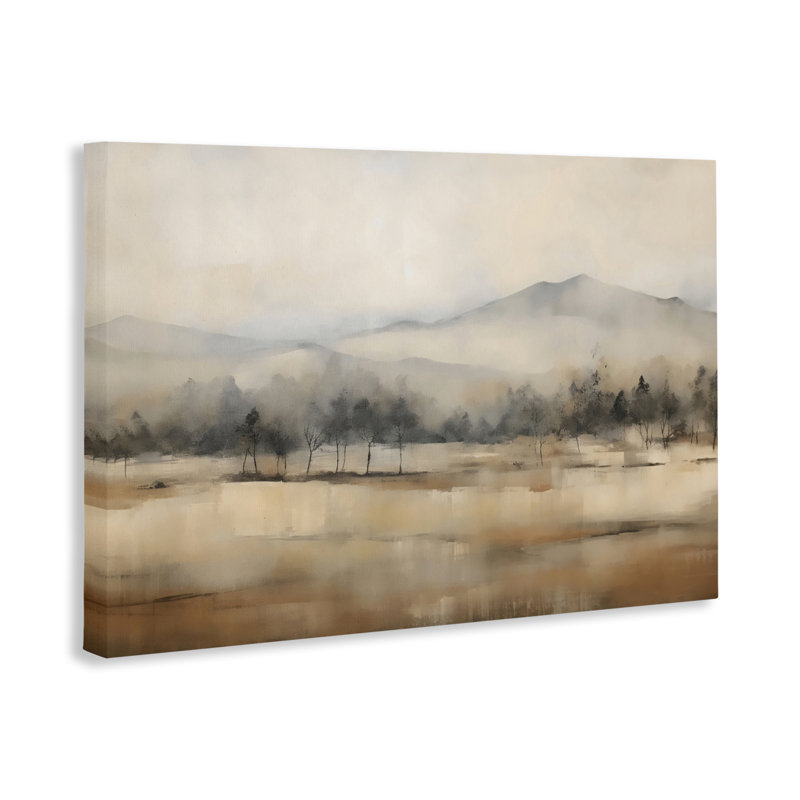 Distant Tree Covered Mountain Canvas, design by Creative Studio, 16" H x 24" W