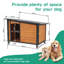 Niche pour chien d'extérieur et d'intérieur de 46 po en bois pour chiens de grande taille avec toit et base surélevée