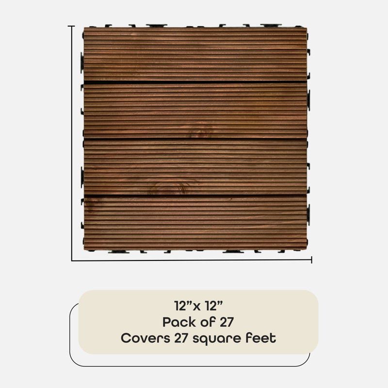 Interlocking Deck Tile, Royal Mahogany