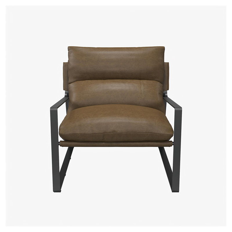 Chaise d'appoint rembourrée en similicuir Gatsby Camel