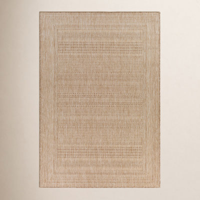 Camar Oriental Indoor/Outdoor Area Rug in Khaki