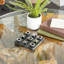Gonet Marble Tic Tac Toe Decor Black Game Set with Silver Inlay