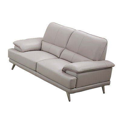 BD193294DB77450AB5BB13956258E043 Grey Love Seat Faux Leather