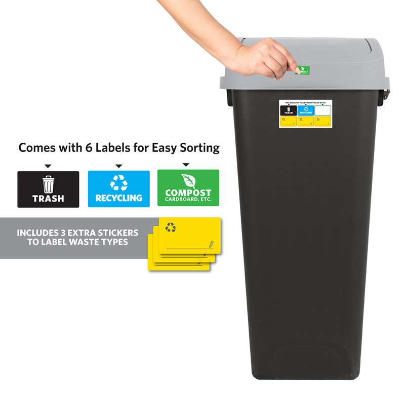 GLAD Link & Sort 36 Gallon Waste and Recycle Station, Pack of 3