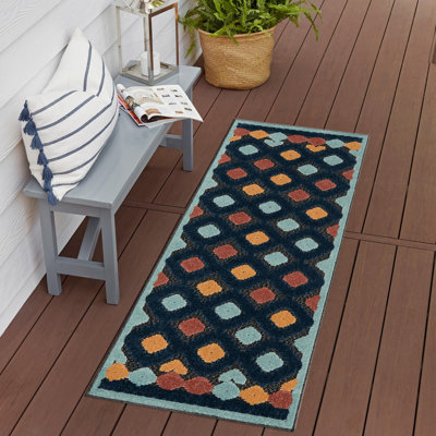 Tapis d'extérieur Haynie gris anthracite