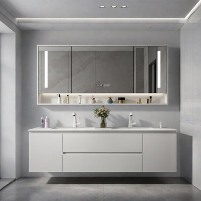 Armoire de salle de bain légère et luxueuse