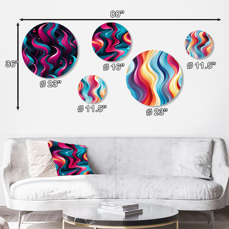 Corderious - ensemble d'art mural moderne géométrique rond de 5