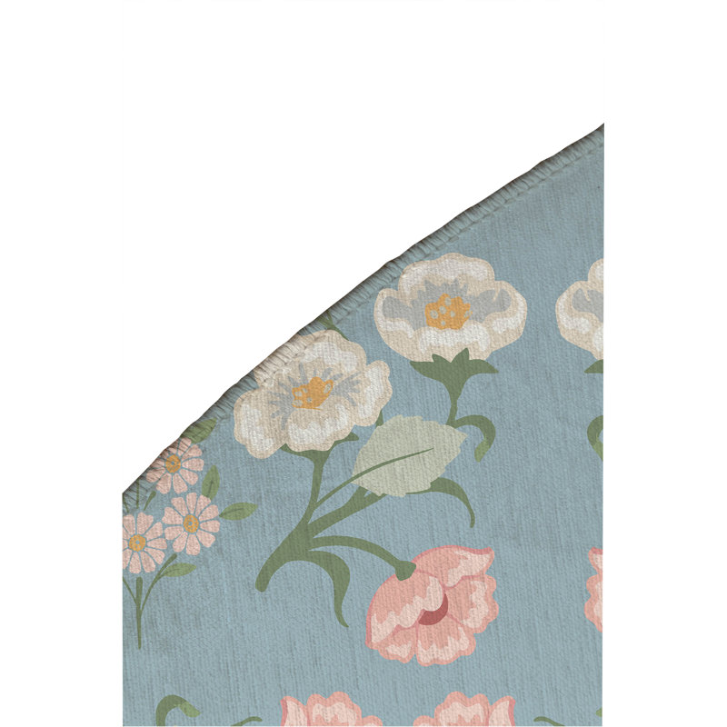 May Flowers Outdoor Rug, Round 5'