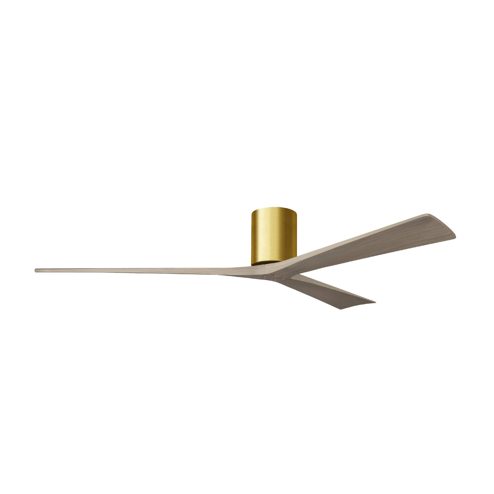 Olivier 3 Blade Ceiling Fan, 72", Brushed Brass, Gray Ash Tone