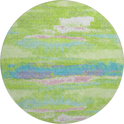 Premium Machine Washable Prisco Lime Rug