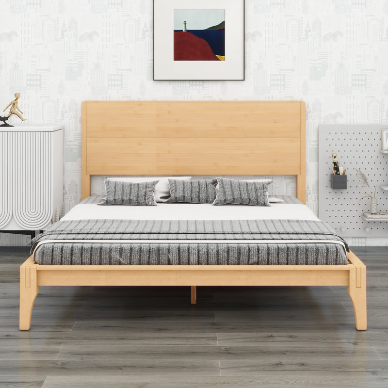 Lit plateforme Wood, Naturel