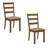 Daph Side Dining Chair Set Of 2, Ladder Back, Walnut Brown, Beige Polyester