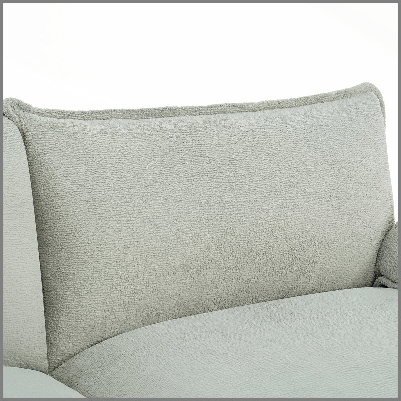 Fauteuil d'appoint rembourré moelleux de 31,9 po avec coussin double et poches de rangement latérales modernes pour salon, chambre à coucher, appartement et petit espace, vert