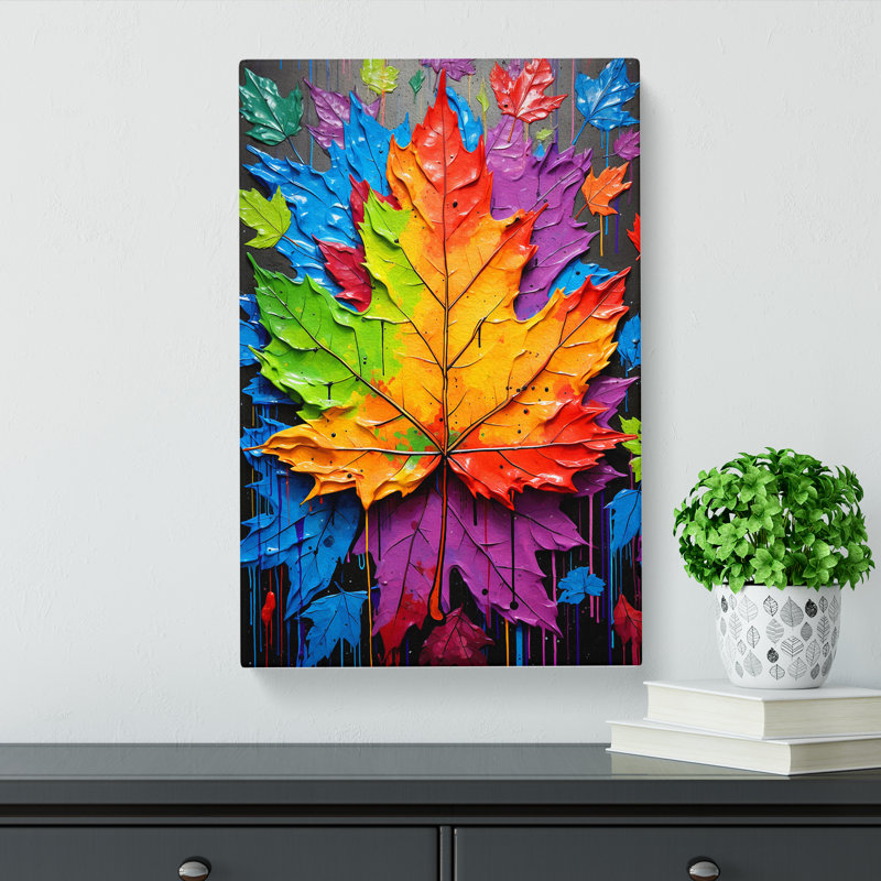 Leaf Pop Art No.4 - Wrapped Canvas, 60cm H x 40cm W x 3cm D