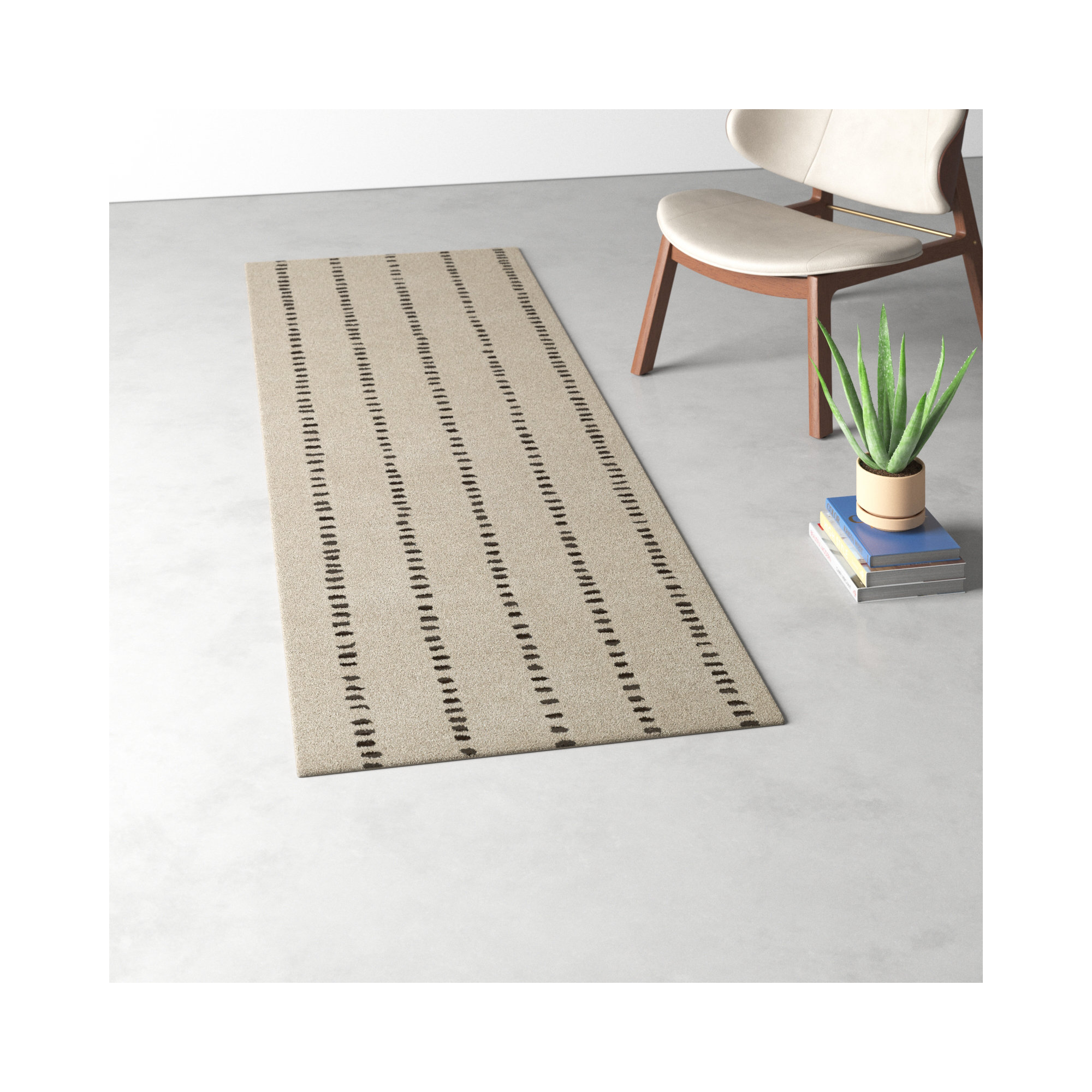 Austen Hand Tufted Wool Beige Rug, Runner 2'6" x 8'