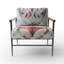 Géométrie sacrée aux tons vintage IV - Fauteuil contemporain recouvert de velours, fauteuil d'appoint géométrique abstrait-2083843153