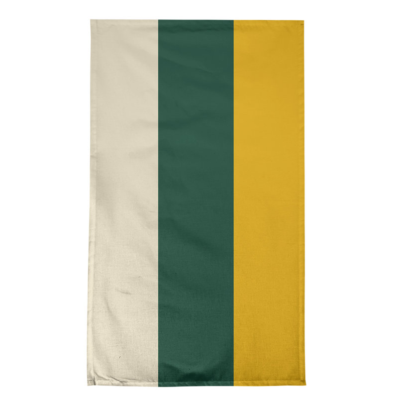 Anaheim Stripe Tea Towel Kitchen Towel, Cotton Twill, Minnesota Wheat/Forest Green/Harvest Gold
