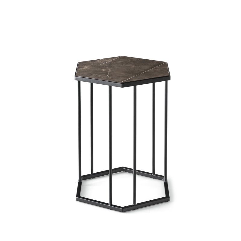 Renee Hexagonal End Table with Metal Frame